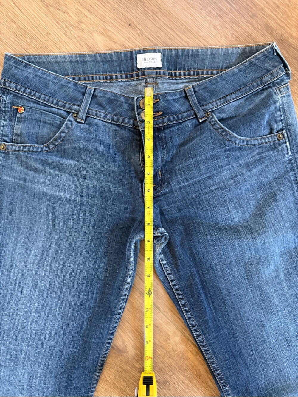 Hudson Ultra Low Rise Dark Blue Bootcut Jeans Size 32 - Picture 4 of 6